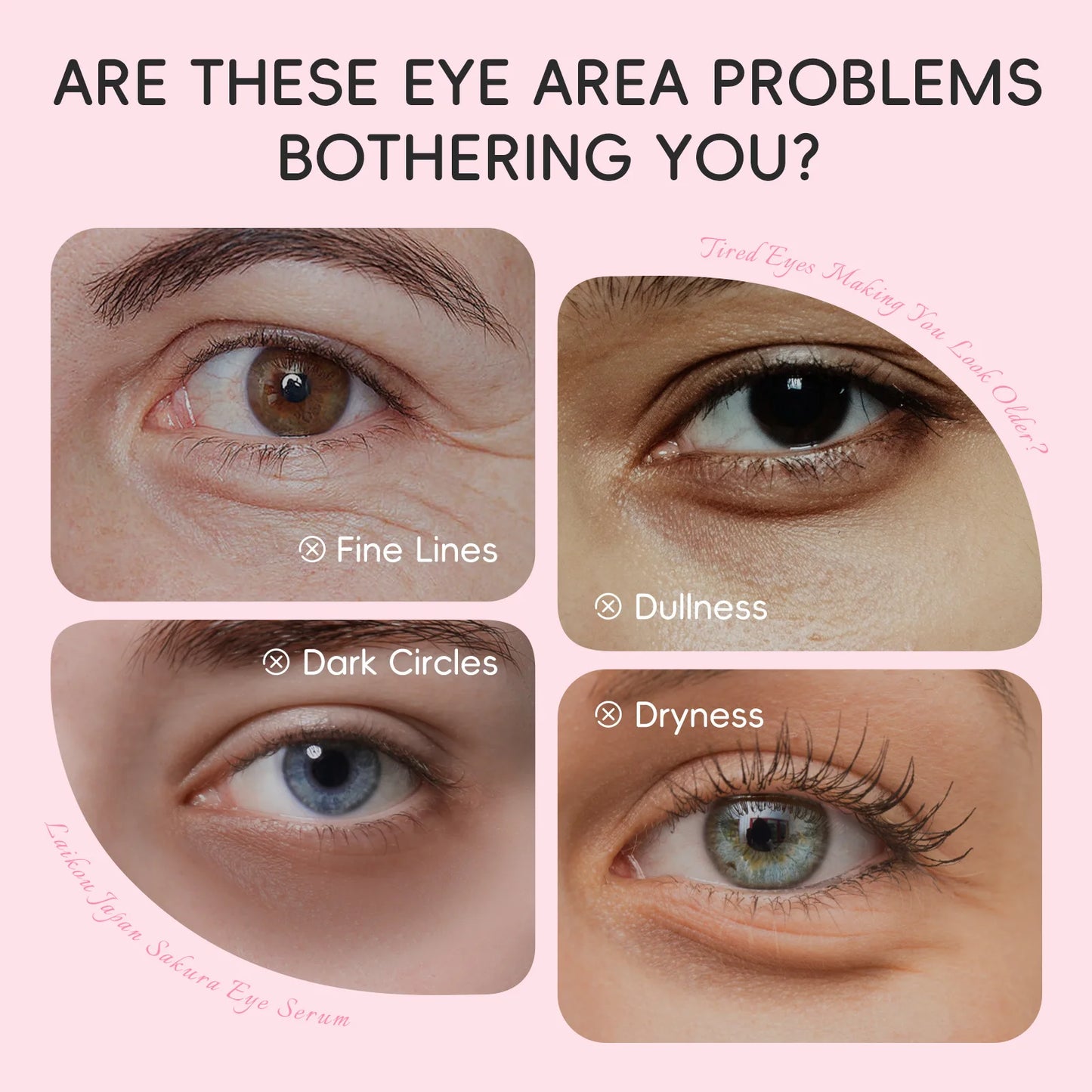 Eye Serum Roller Massage Hyaluronic Acid Skin Care Eye Bags Cream Moisturizing Dark Circles 15ml