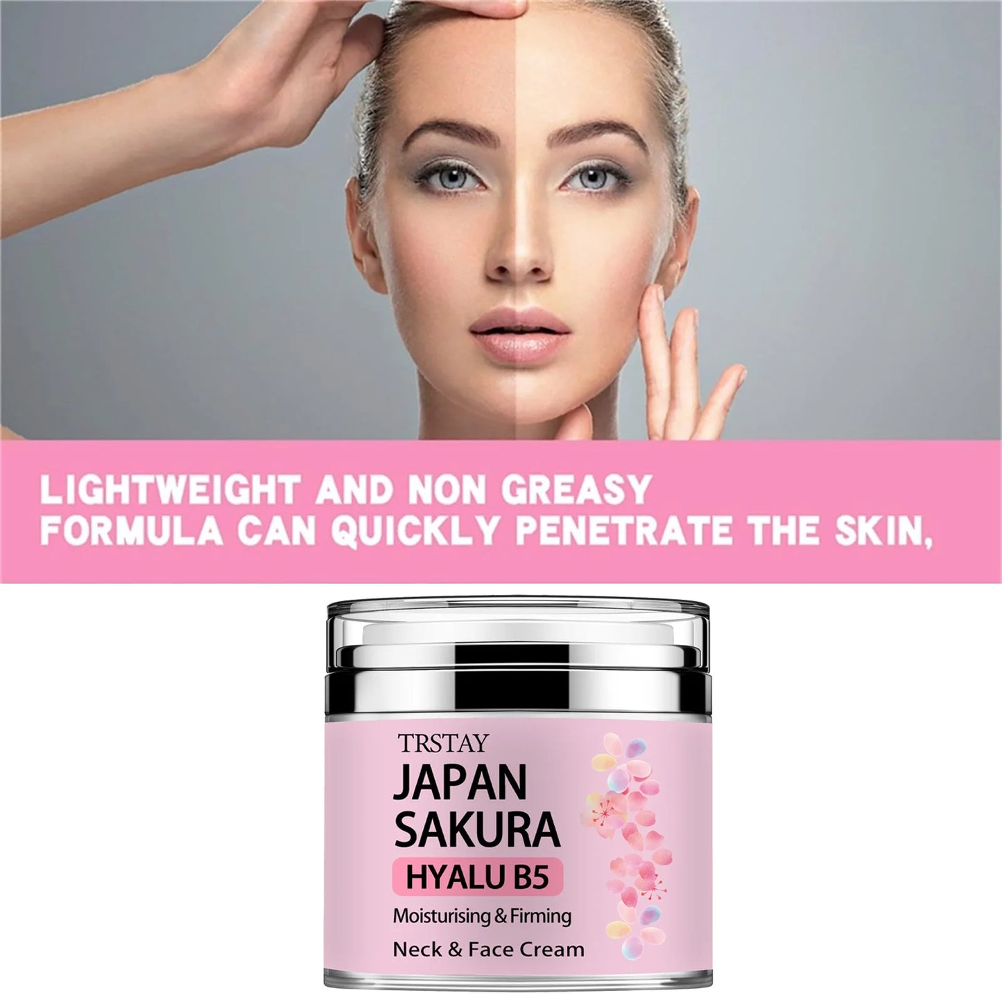 Essence Cream, Sakura Tone Up Cream with Hyaluronic Acid