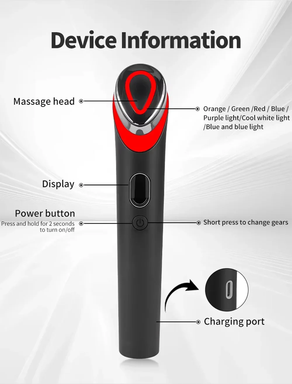 7 Colors Age-R Booster Pro Facial Skin Care Anti Wrinkle Beauty Device