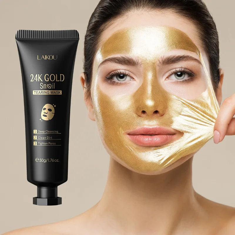 24K Gold Peeling Face Mask Anti Wrinkle Whitening Acne Blackhead Removal