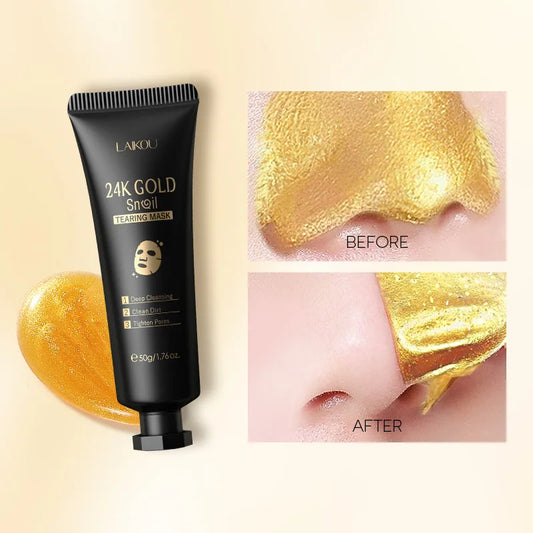 24K Gold Peeling Face Mask Anti Wrinkle Whitening Acne Blackhead Removal